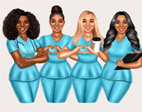 Nurse Clipart Black Nurse Clipart Nurse T Nurse Png Etsy