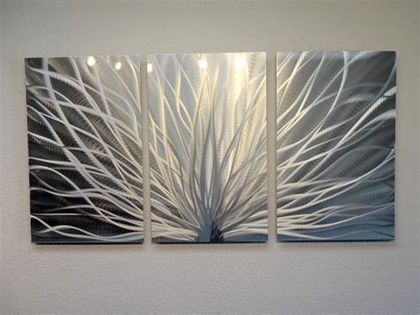 Radiance 3 Panel Metal Wall Art Abstract Contemporary Modern Decor On