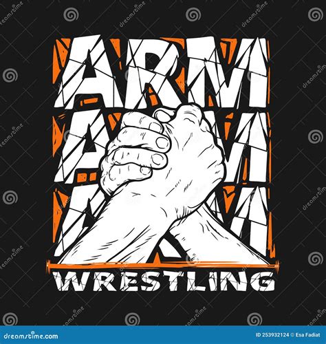 Illustration Of Competition On Arm Wrestling Vector Illustration Stock