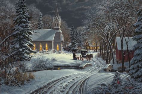 Heavenly Light Christmas Paintings Christmas Scenes Winter Pictures