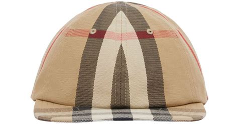 Burberry Cotton Reversible Vintage Check Baseball Cap In Natural For