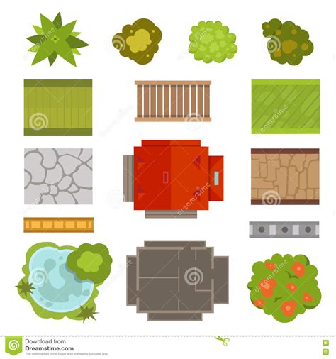 To help you build your garden, the planner walks you through a. Landscape Design Constructor Vector Set. Stock Vector ...