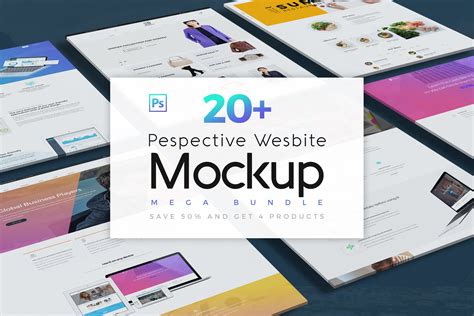 Perspective Website Mockup Bundle Device Mockups Creative Market
