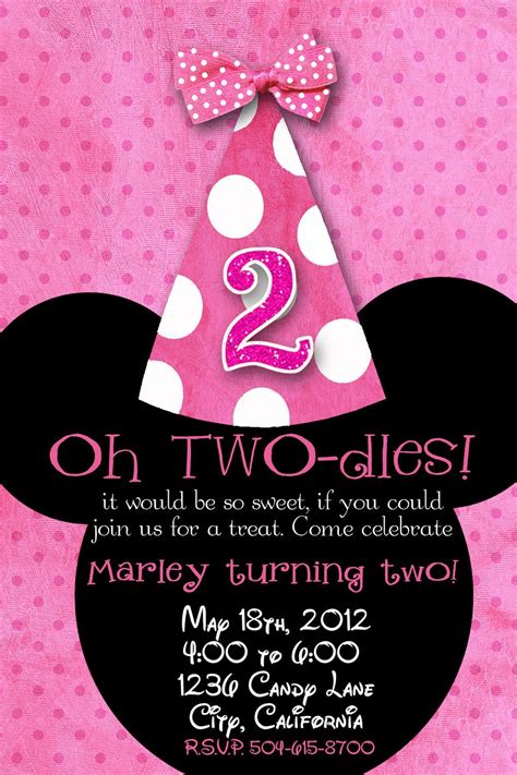 minnie mouse 2nd birthday invitations invitation design blog