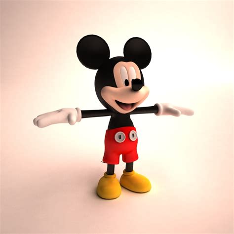 3d Model Of Mickey Mouse Rigged