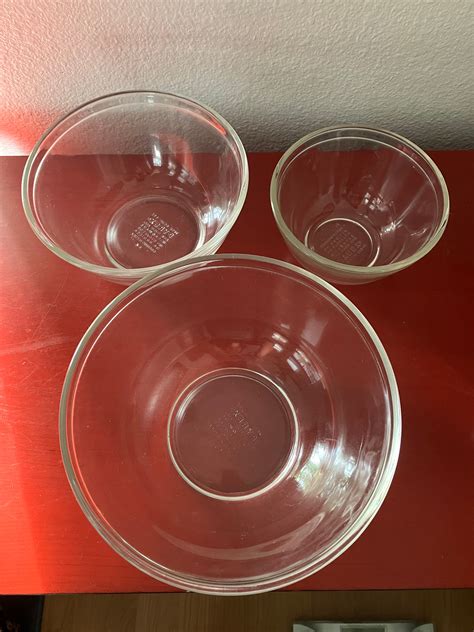 3 Vintage Pyrex Clear Glass Mixing Bowls In 3 6 And 10 Cups Etsy