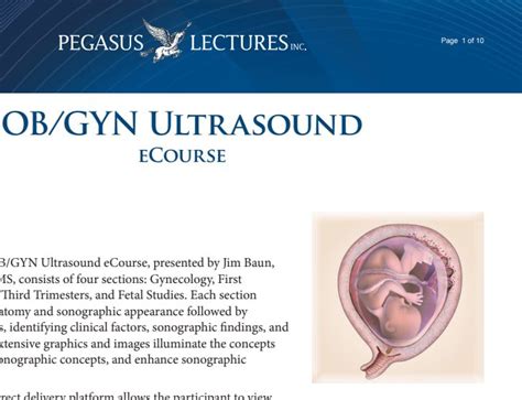 Pegasus Lectures Complete Obgyn Review Ultrasound Video Course Medustudy