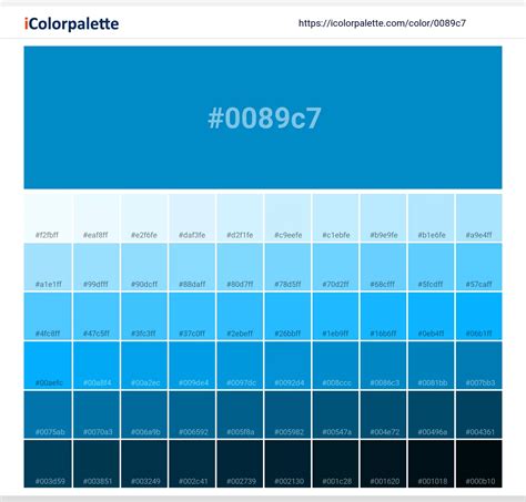 Pantone 7461 Cp Color Hex Color Code 0089c7 Information Hsl Rgb