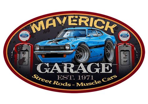 Ford Maverick Garage Car Toon Wall Art Graphic Sticker Ebay