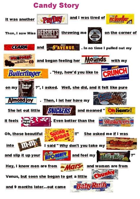 Sex And Candy Story Using Chocolate Bar Names