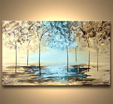 Textured Modern Blooming Tree Painting Forest Original Abstract
