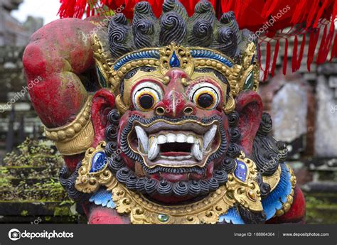 Traditional Balinese Statue Of Barong On A Street Temple In Bali