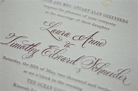 Letterpress Wedding Invitation With Belluccia Calligraphy Font By