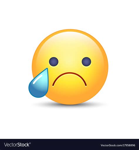 Disappointed Emoji Face Crying Cartoon Smiley Sad Vector Image