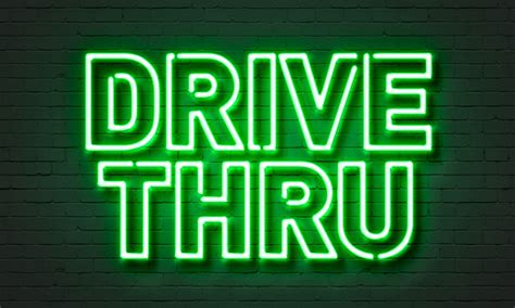 Drive Thru Neon Sign Stock Photo Download Image Now Istock