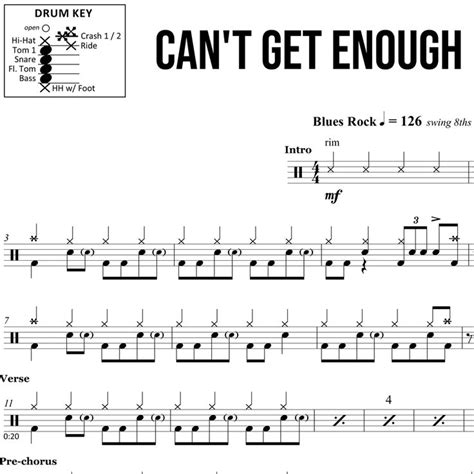 Cant Get Enough Bad Company Drum Sheet Music In 2022 Drum Sheet