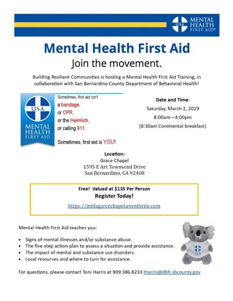 Mental Health First Aid Certification Training Westside Story