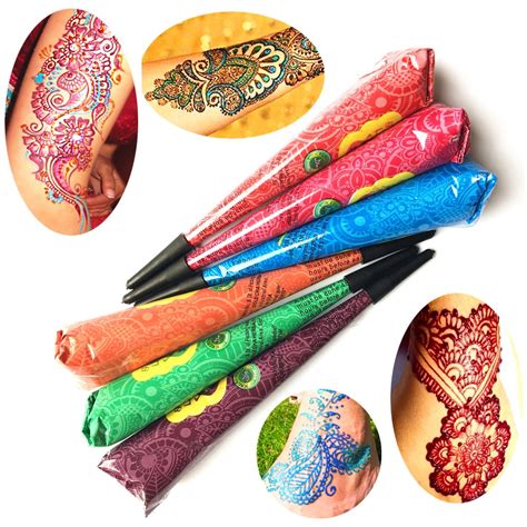 Buy 9 Color To Choose Indian Mehndi Henna Tattoo Paste