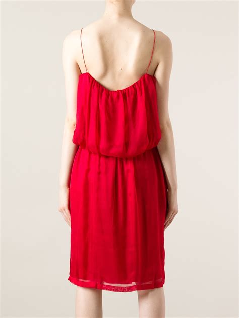 Lanvin Draped Loose Fit Dress In Red Lyst
