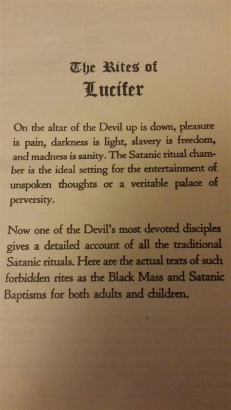 The Rites Of Lucifer The Satanic Rituals Spiritual Satanism Laveyan