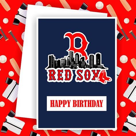 Red Sox Card Boston Red Sox Fan Baseball Team Card Baseball
