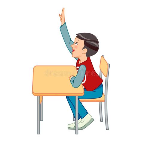 Student Raise Their Hands Stock Vector Illustration Of Classroom