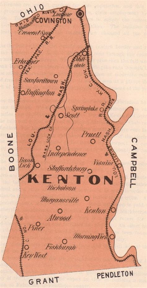 1889 Map Of Kenton County Kentucky
