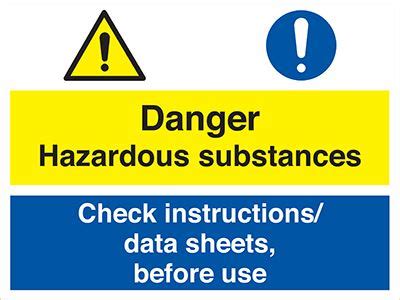 Danger Hazardous Substances Check Instructions Data Sheets Before