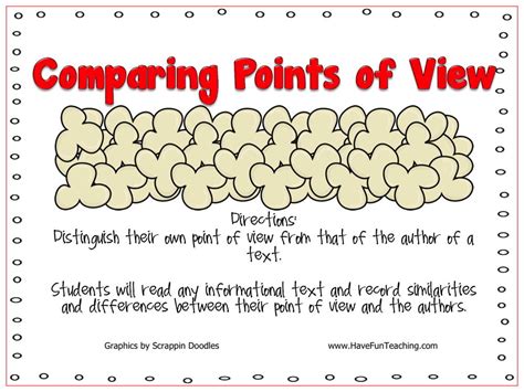 Comparing Points Of View Activity Have Fun Teaching Have Fun