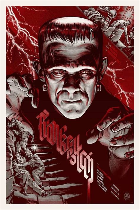 Universal Classic Monsters Poster Art Frankenstein By Martin Ansin Horror Movie Posters