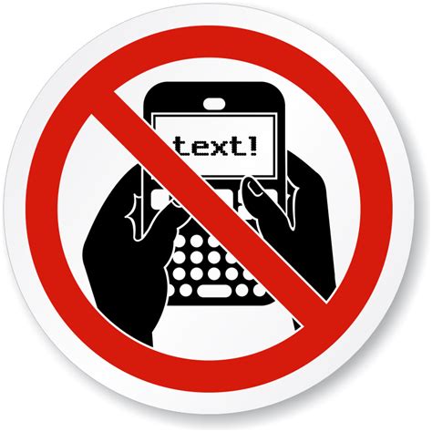 No Texting Symbol Iso Prohibition Circular Sign Sku Is 1220