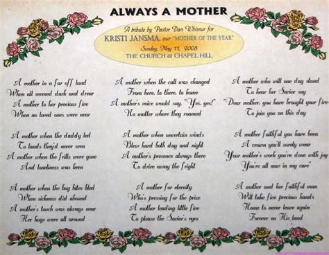 Free Printable Mothers Day Poems