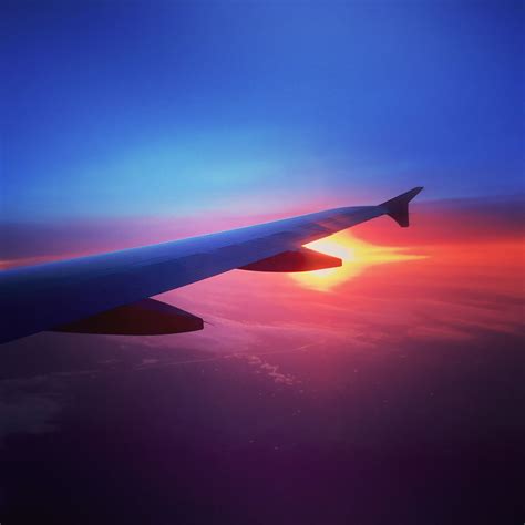 Wing Shot Of Sunset Easyjet Aviation Flying Planes Aircraft Sky