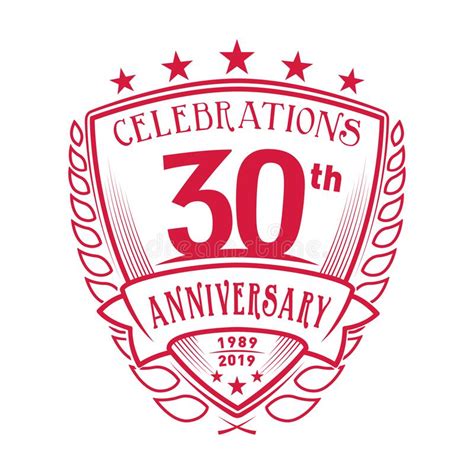30th Shield Anniversary Logo 30th Vector And Illustration Stock