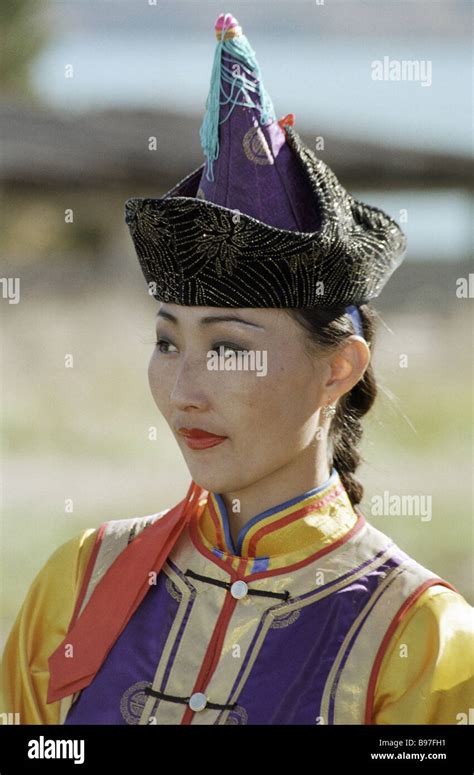 Buryat Woman Wearing Ethnic Costume Stock Photo Alamy