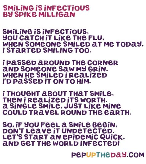 Smiling Is Infectious A Beautiful Poem By Spike Milligan