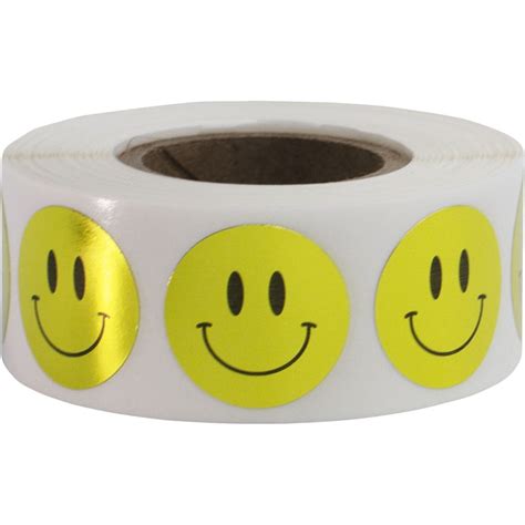 Metallic Gold Smiley Face Stickers 34