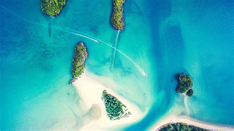 Desktop Wallpaper Islands Aerial View Summer Vacation Sailing 4k