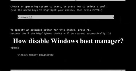 ජීවිතය අතින් ගෙන Disable Windows Boot Manager 78110