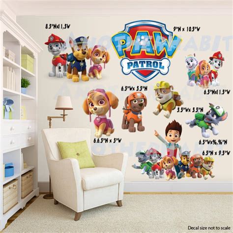 Paw Patrol Wall Decal Room Decor Etsy Uk