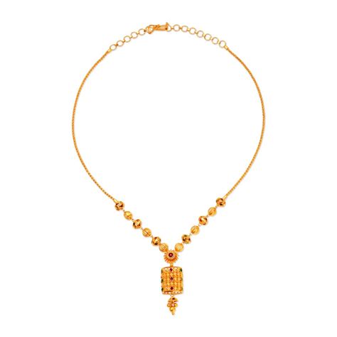 Buy Tanishq 22kt Gold Checkered Pendant With Chain Online Tanishq