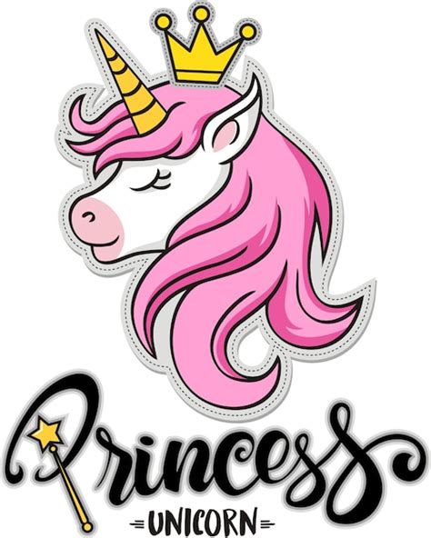 Premium Vector Princess Cute Unicorn With Crown