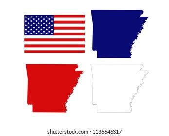 Vector Illustration Arkansas Maps Usa Flag Stock Vector Royalty Free Shutterstock