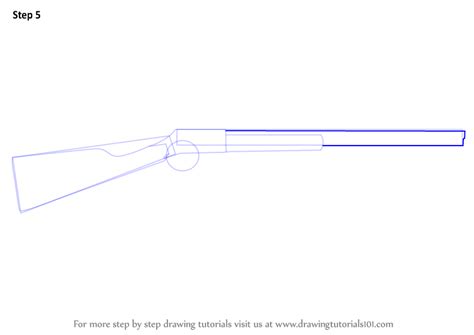 How To Draw A Winchester Rifle Rifles Step By Step