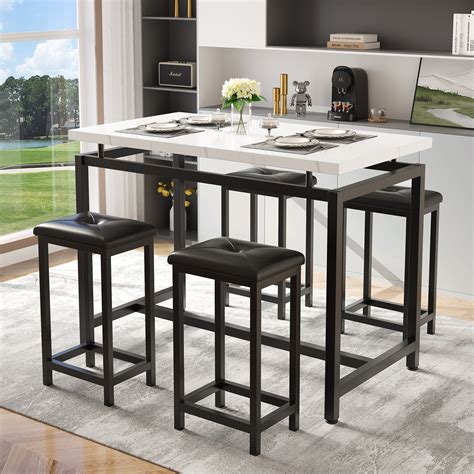 Dining Set For 4 Btmway 5 Piece Counter Height Dining Table Set With 4