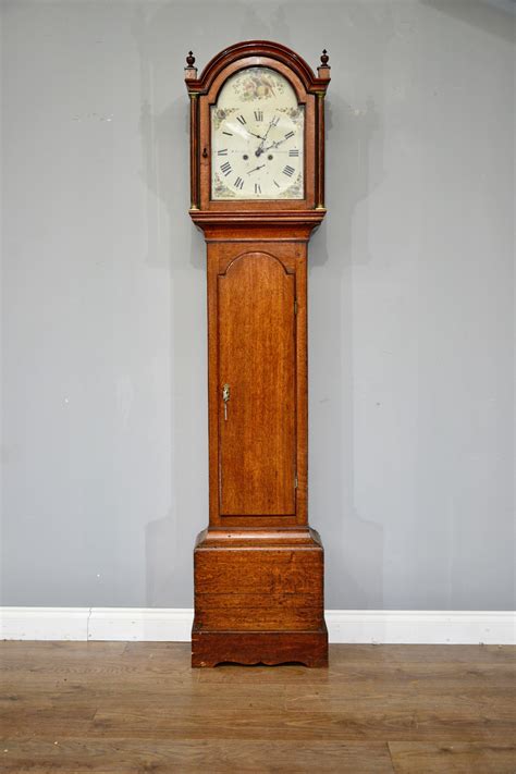 Antique Oak Grandfather Clock R Fowle East Grinstead 573676