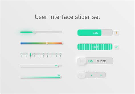 Set Of Different Style User Interface Sliders 1225439 Vector Art At