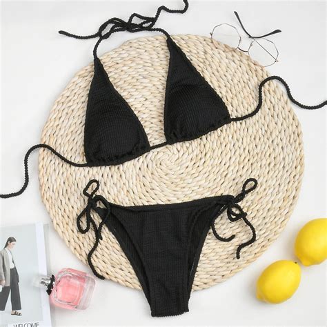 Sexy Bikini 2022 Push Up Women Swimsuits Female Micro Bikini Set Solid Thong Brazilian Swimwear