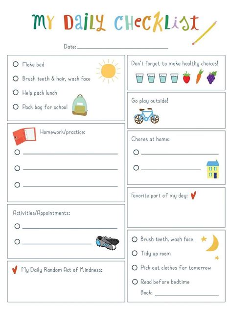 Daily Checklist For Kids Notepad Chores For Kids Kids Schedule Kids