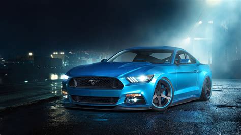Ford Mustang Gt синий суперкар Обои 1920x1080 Ford Mustang Gt 2015